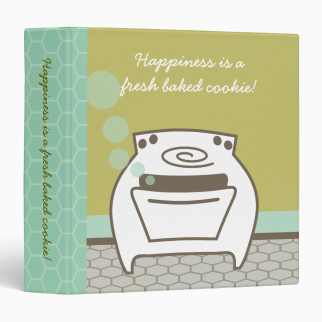 smiling bubble oven cooking baking recipe binder (Front/Spine)
