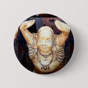 smiling buddha button