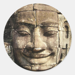 SMILING BUDDHA CLASSIC ROUND STICKER
