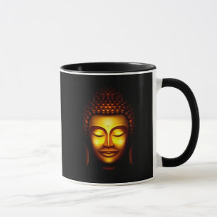 Smiling Buddha Gold and Black Mug