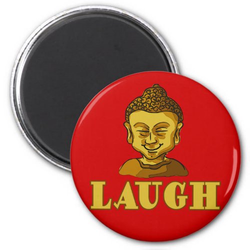 Smiling Buddha with Text LAUGH Tees and Gifts Magnet