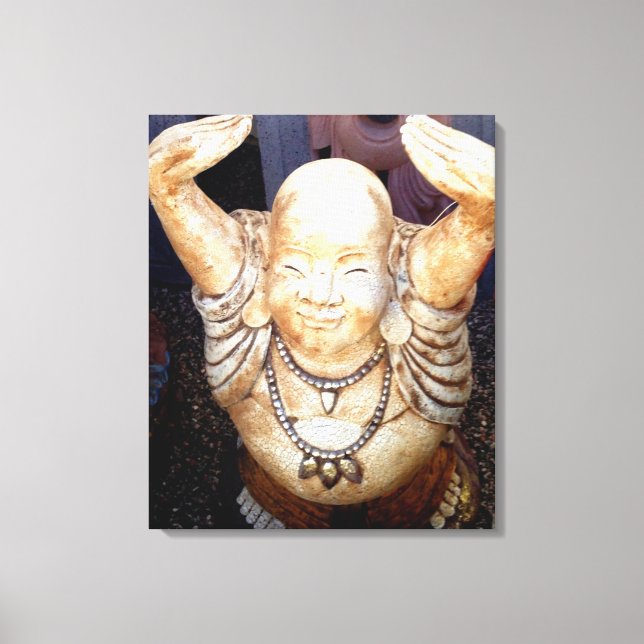 smiling buddha wrapped canvas print (Front)