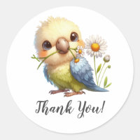 Smiling Budgie and Bloom Thank You