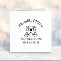Smiling Bulldog Pet Arch Family Address Self-inking Stamp