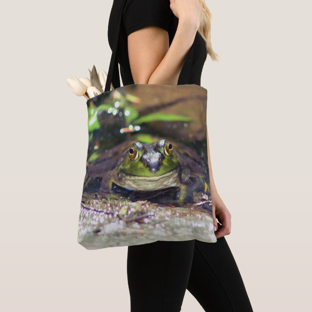 Smiling Bullfrog Animal  Tote Bag (Close Up)