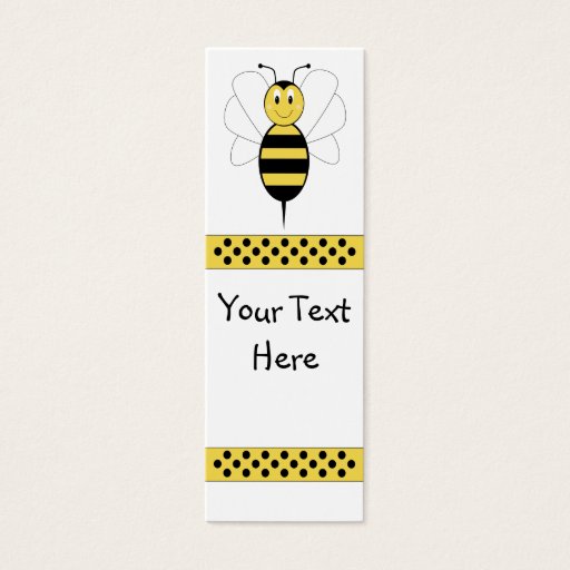 Customizable Smiling Bumble Bee Bookmark Business Card