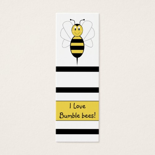 Smiling Bumble Bee Bookmark Business Card Template