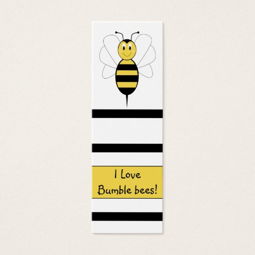 Customizable Smiling Bumble Bee Bookmark Business Card Template