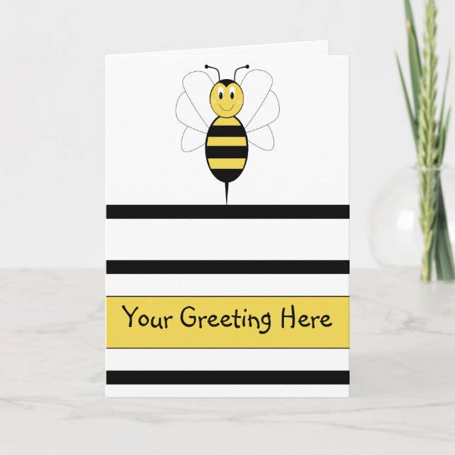 Smiling Bumble Bee Greeting Card (Front)