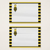 Smiling Bumble Bee Recipe Card (Front & Back)