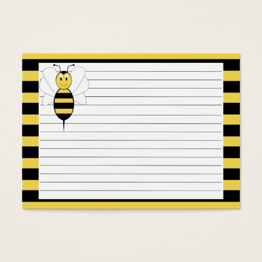 Smiling Bumble Bee Recipe Card (Front)