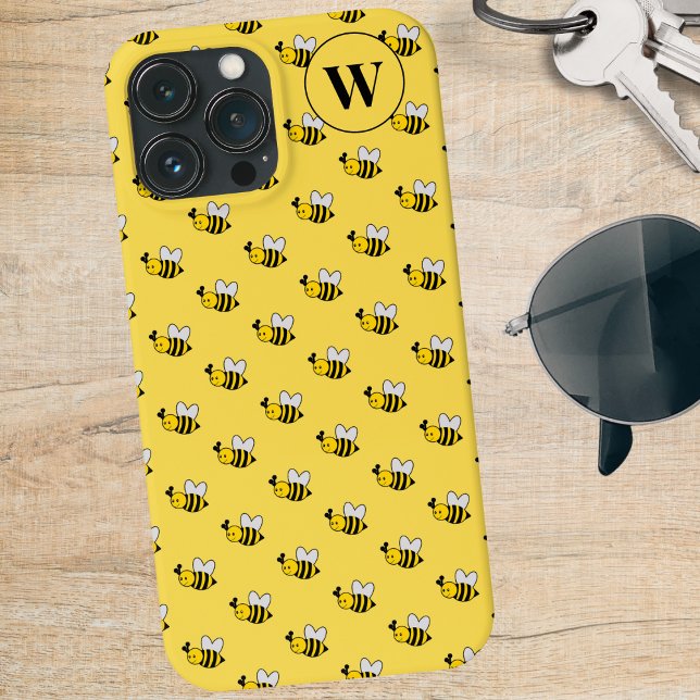 Smiling Bumblebee Monogram Case-Mate iPhone Case (Creator Uploaded)