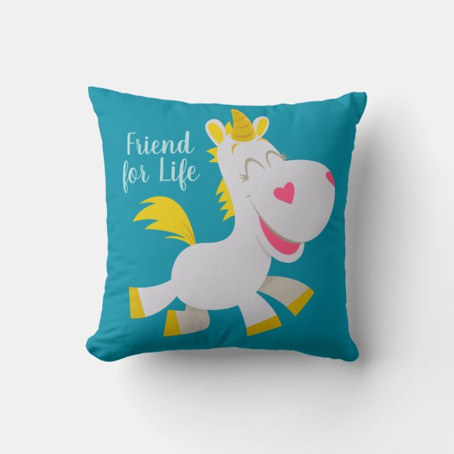 Smiling Buttercup Illustration Throw Pillow (Front)