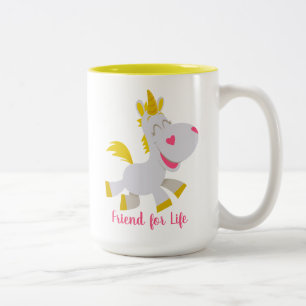Smiling Buttercup Illustration Two-Tone Coffee Mug