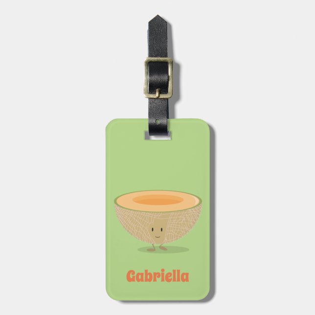 Smiling Cantaloupe Drawing | Luggage Tag (Front Vertical)