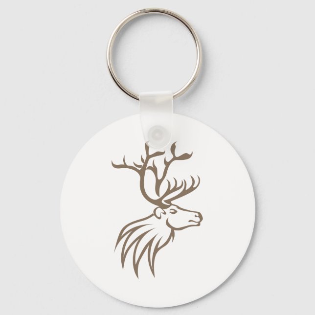 Smiling Caribou Deer Keychain (Front)