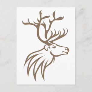 Smiling Caribou Deer Postcard