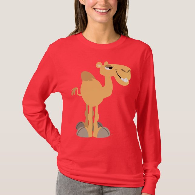 Smiling Cartoon Camel Women T-Shirt (Front)