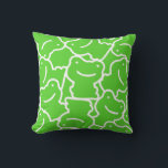 Smiling Cartoon Frogs Kids Throw Pillow<br><div class="desc">Dress up your child's bed with this happy frogs throw pillow. Throw pillow features a different white and bright green frogs design on each side.</div>