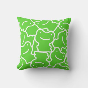 Smiling Cartoon Frogs Kids Throw Pillow