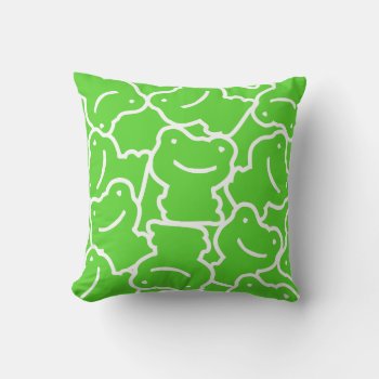 Smiling Cartoon Frogs Kids Throw Pillow by machomedesigns at Zazzle