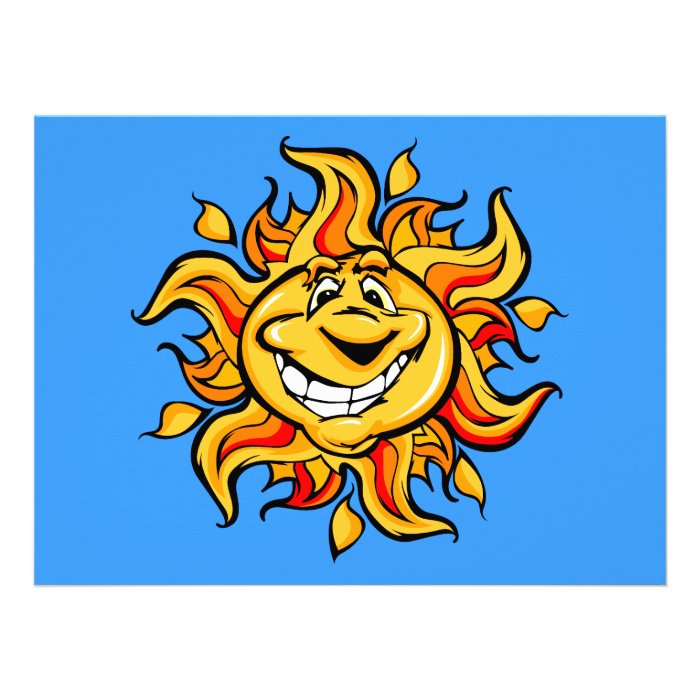 Smiling Cartoon Sun Invitations