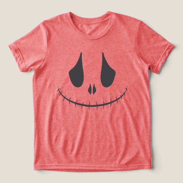 Smiling Carved Pumpkin Face Tri-Blend Shirt (Design Front)
