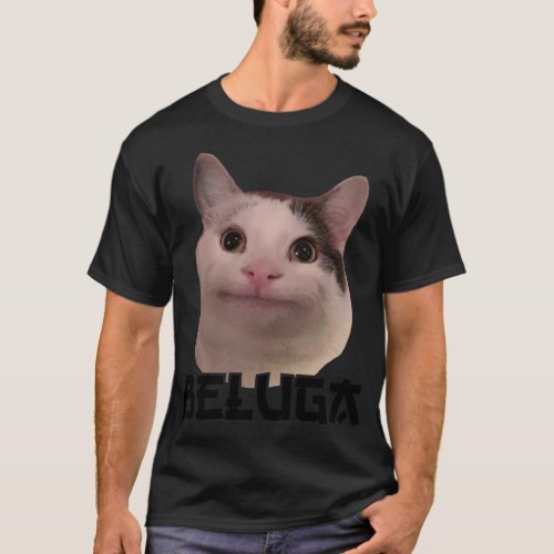 Smiling Cat Beluga discord pfp    T_Shirt