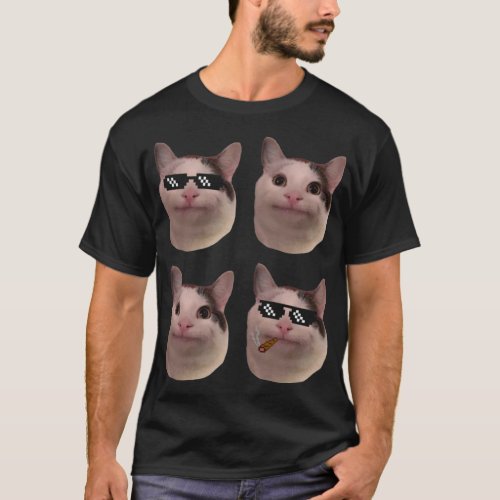 Smiling Cat Beluga discord pfp  thug life   T_Shirt