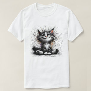 Smiling Cat Digital Art Cute and Happy T-Shirt