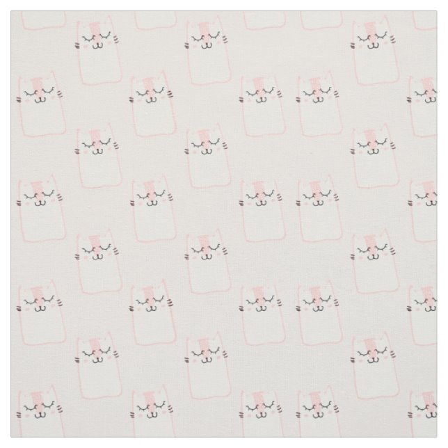 Smiling Cat Fabric (Swatch)