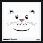 Smiling Cat Face Wall Decal<br><div class="desc">Line drawing of a happy cat face</div>