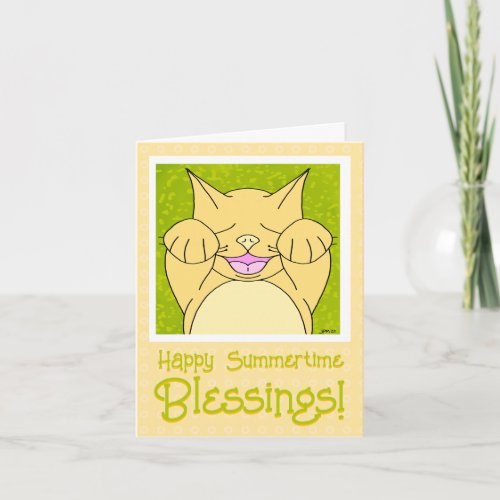 Smiling Cat Happy Summertime Thinking Of You  Card