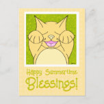 Smiling Cat Happy Summertime Thinking Of You Postcard