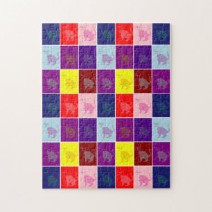 Smiling cat pop art jigsaw puzzle