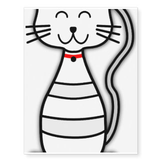 Smiling Cat with red Collar Temporary Tattoos