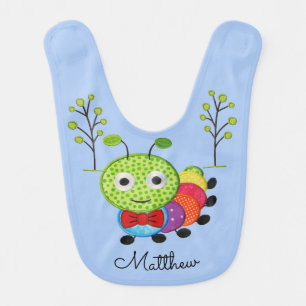 Smiling Caterpillar Custom Baby Boy Bib