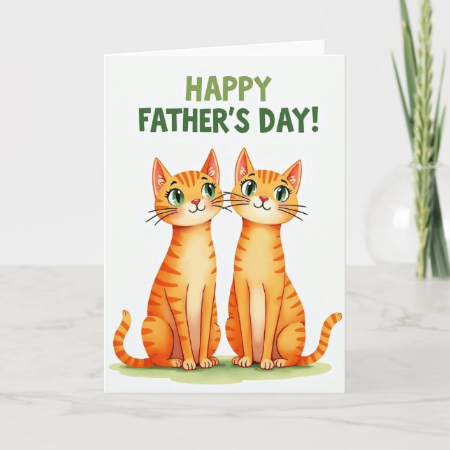 Smiling Cats Fathers Day Card (Front)