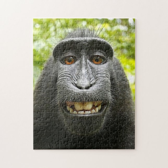 Smiling Celebes Macaque Jigsaw Puzzle (Vertical)