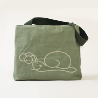 Smiling Chalk Snail - Canvas Utility Tote