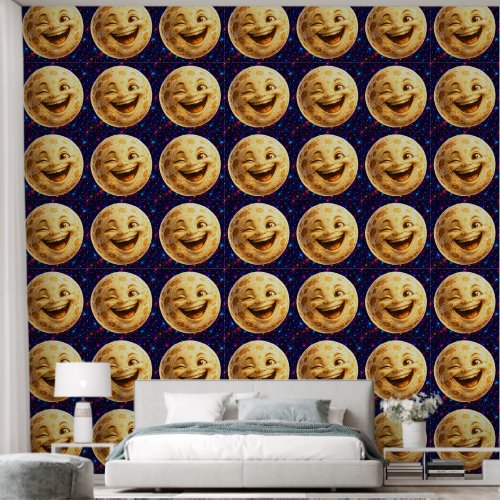 Smiling cheeky winking moon luxury wallpaper