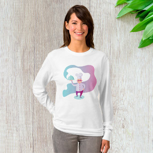 Smiling Chef with Mustache and Serving Tray  T-Shirt
