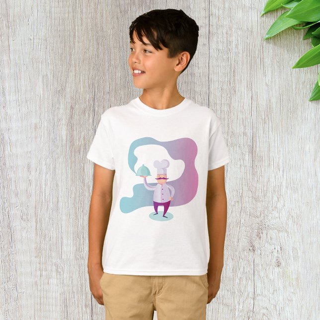 Smiling Chef with Mustache and Serving Tray  T-Shirt (Creator Uploaded)