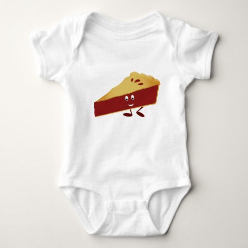 Smiling cherry pie slice baby bodysuit