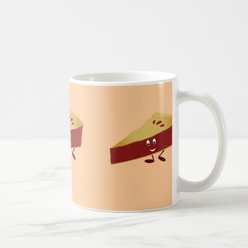 Smiling cherry pie slice coffee mug