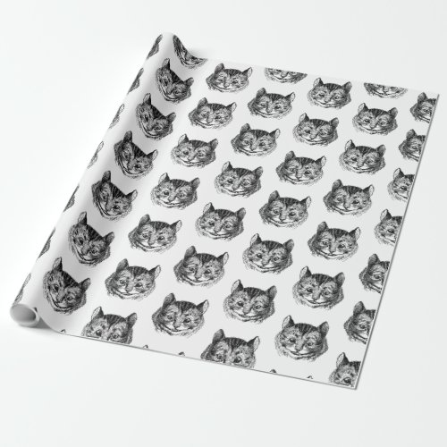 Smiling Cheshire Cat Alice in Wonderland Art Wrapping Paper
