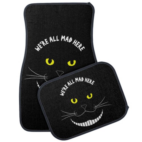 Smiling Cheshire Transparent Cat With Yellow Eyes Car Mat