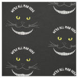 Smiling Cheshire Transparent Cat With Yellow Eyes Fabric