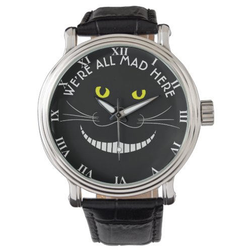 Smiling Cheshire Transparent Cat With Yellow Eyes Watch