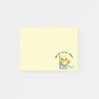 Smiling Chick with Dental Slogan Post-it Notes